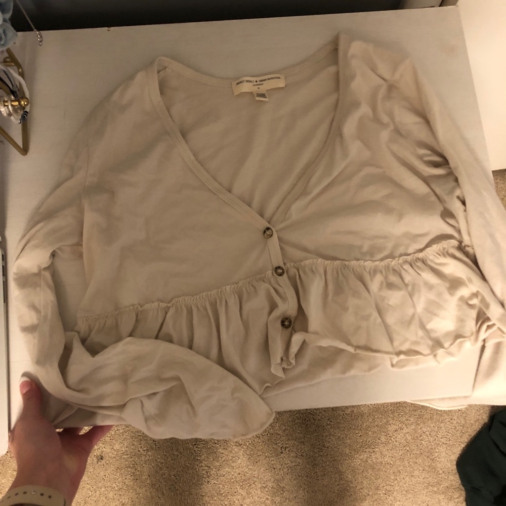 Medium cream long sleeve top from urban outfitters